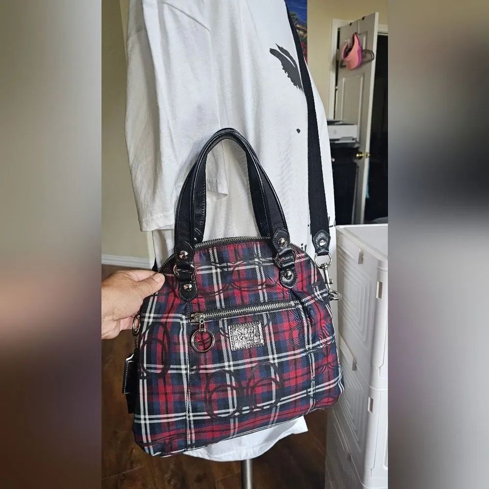 Coach Poppy Tartan Multicolor Plaid Bag